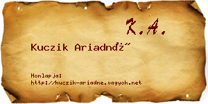 Kuczik Ariadné névjegykártya